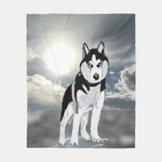 Siberian Husky Fleece Deken (Voorkant)
