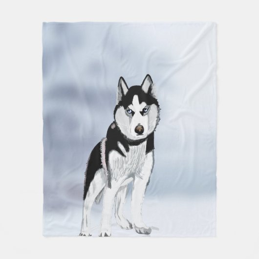 Siberian Husky Fleece Deken (Voorkant)