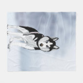 Siberian Husky Fleece Deken (Voorkant (Horizontaal))