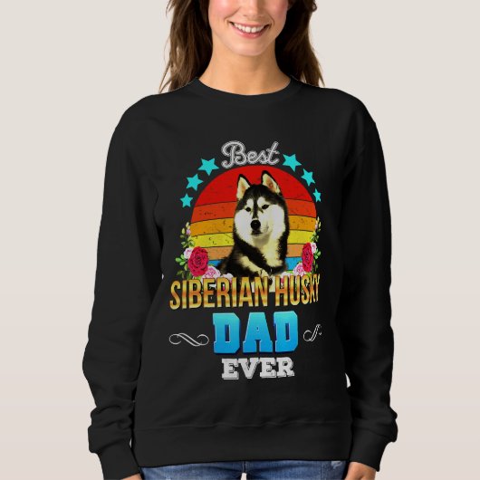 Siberian Husky Floral Trui (Voorkant)