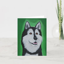 Siberian Husky Folded Wenskaart