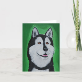 Siberian Husky Folded Wenskaart Kaart