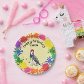 Siberian Husky Fun Paint Splash Art Party  Papieren Bordje (Feest)