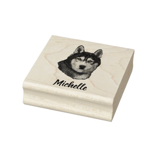 Siberian Husky Gepersonaliseerd Rubberstempel (Stempel)