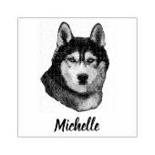Siberian Husky Gepersonaliseerd Rubberstempel (Afrduk)