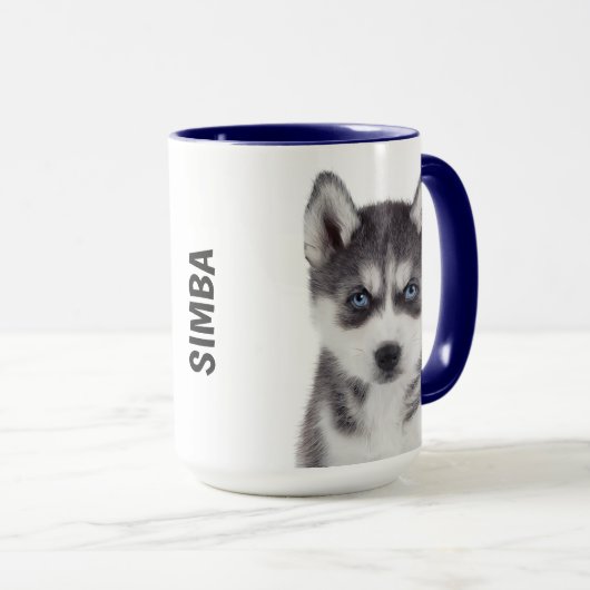 Siberian Husky gepersonaliseerde mug Mok (Voorkant rechts)