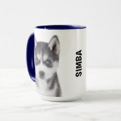 Siberian Husky gepersonaliseerde mug Mok (Voorkant links)