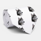 Siberian Husky - Gestormd Afbeelding - Voeg Jouw t Stropdas (Opgerold)