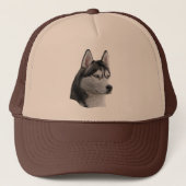 Siberian Husky - Gestormd Afbeelding - Voeg Jouw t Trucker Pet (Voorkant)
