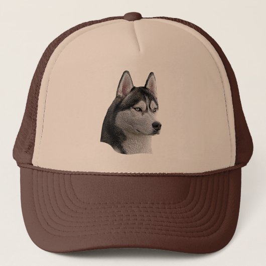 Siberian Husky - Gestormd Afbeelding - Voeg Jouw t Trucker Pet (Voorkant)
