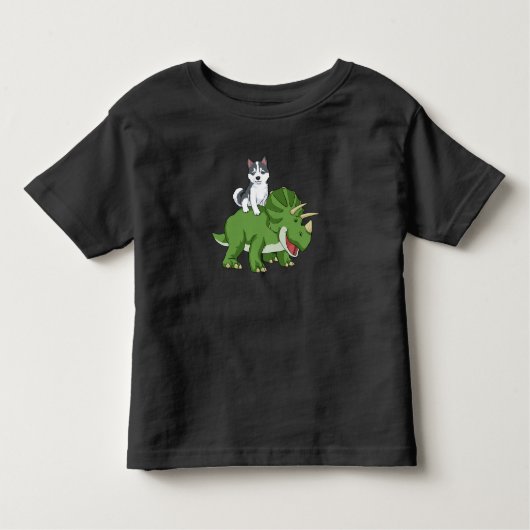 Siberian Husky Gifts Kinder Triceratops Dinosaur Kinder Shirts (Voorkant)