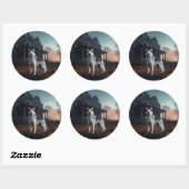 Siberian Husky Halloween eng Ronde Sticker (Vel)