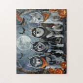 Siberian Husky Halloween Spel Halloween Legpuzzel (Verticaal)