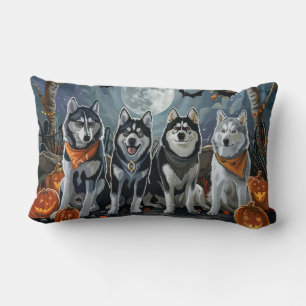 Siberian Husky Halloween Spelletjes  Kussen