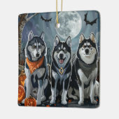 Siberian Husky Halloween Spoken  Keramisch Ornament (Links)