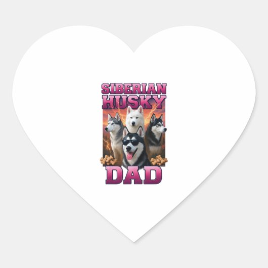Siberian Husky Hart Sticker (Voorkant)