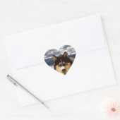 Siberian Husky Heart Sticker (Envelop)