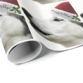 Siberian Husky Holiday Gift Wrap Cadeaupapier (Rol Hoek)