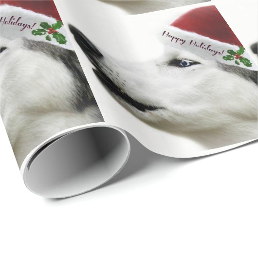 Siberian Husky Holiday Gift Wrap Cadeaupapier (Rol Hoek)