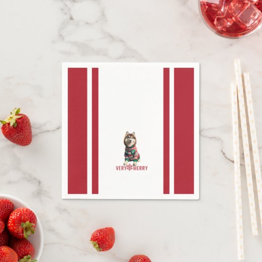 Siberian Husky Holiday Servet (Insitu)