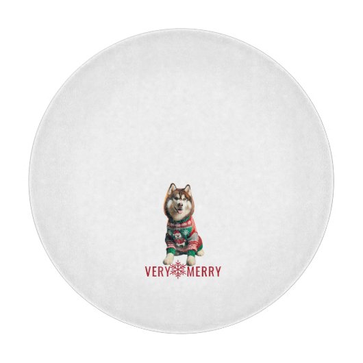 Siberian Husky Holiday Snijplank (Voorkant)