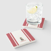 Siberian Husky Holiday Stenen Onderzetter (Zijkant)