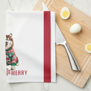 Siberian Husky Holiday Theedoek