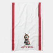 Siberian Husky Holiday Theedoek (Verticaal)
