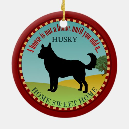 Siberian Husky Home Keramisch Ornament (Achterkant)