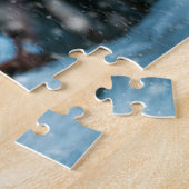 Siberian Husky hond met kersthoed Legpuzzel (Zijkant)