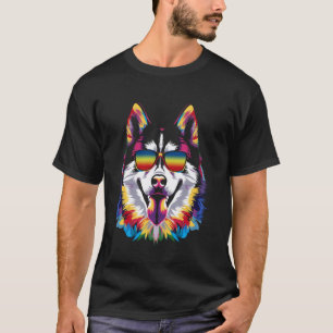 Siberian Husky Hond Zonnebril Popart T-shirt