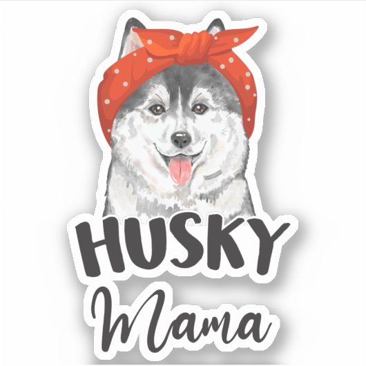 Siberian Husky Hondenras Mam Gift Sticker (Voorkant)