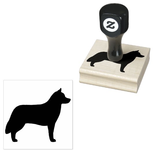 Siberian Husky Hondenras Silhouette Rubberstempel (Gestempeld)