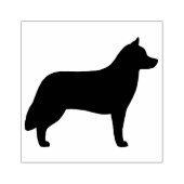 Siberian Husky Hondenras Silhouette Rubberstempel (Afrduk)