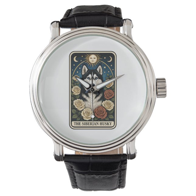 Siberian Husky Horloge (Voorkant)