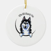 Siberian Husky IAAM Keramisch Ornament (Voorkant)
