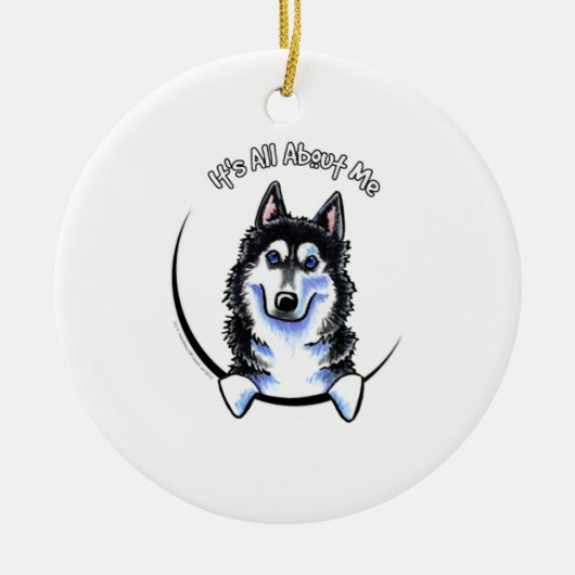 Siberian Husky IAAM Keramisch Ornament (Voorkant)