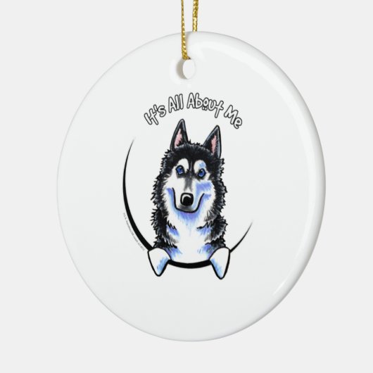 Siberian Husky IAAM Keramisch Ornament (Links)