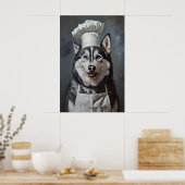 Siberian Husky In Chefs Hat Poster, Pet Poster (Keuken)