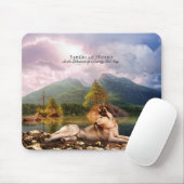 Siberian Husky in Lakeshore in Herfst - Gepersonal Muismat (Met muis)