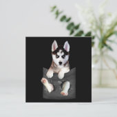 Siberian Husky in Pocket Puppy Feestdagenkaart (Staand voorkant)