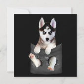 Siberian Husky in Pocket Puppy Feestdagenkaart (Voorkant)