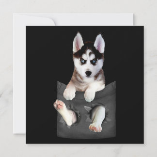 Siberian Husky in Pocket Puppy Feestdagenkaart