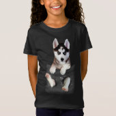 Siberian Husky in Pocket Puppy T-shirt (Voorkant)