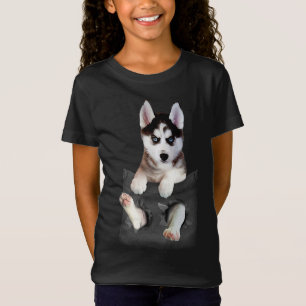Siberian Husky in Pocket Puppy T-shirt