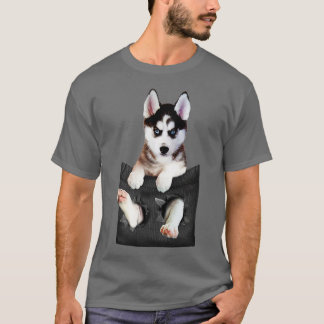 Siberian Husky in Pocket Puppy T-shirt