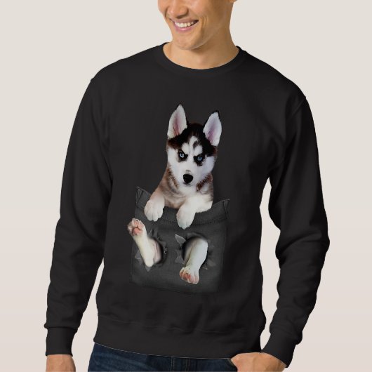 Siberian Husky in Pocket Puppy Trui (Voorkant)