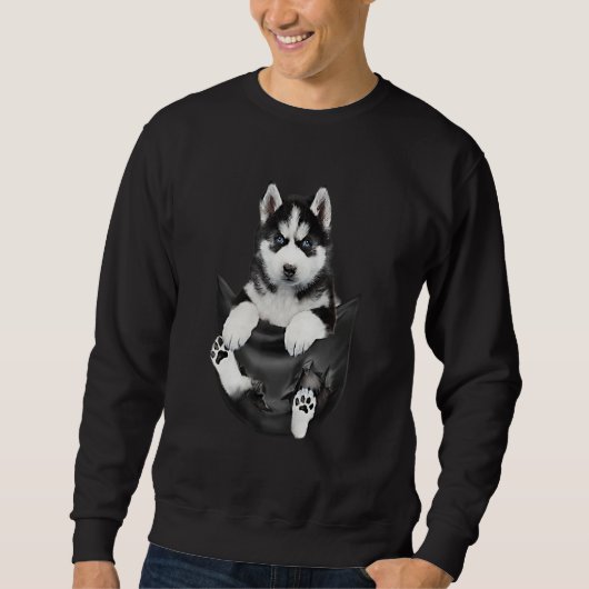 Siberian Husky In Pocket Puppy Trui (Voorkant)