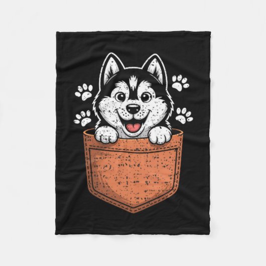 Siberian Husky In Your Front Cket Fleece Deken (Voorkant)