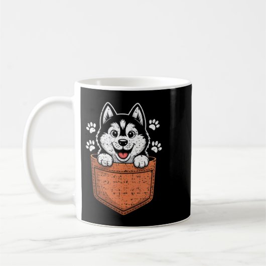 Siberian Husky In Your Front Cket  Koffiemok (Links)